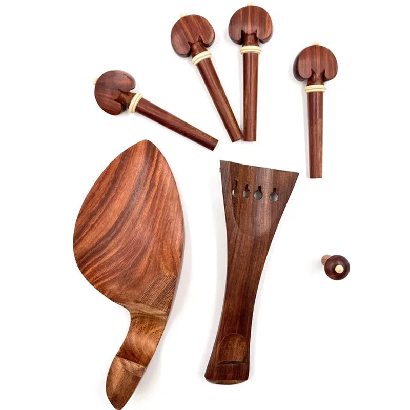 1sets of 15"-16" viola Red rosewood fittings parts accessories,Tailpiece+Tuning pegs+Endpins+Chin rest/Chin Holder