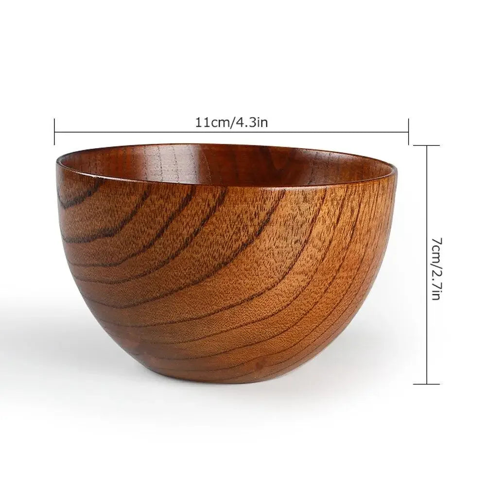 Japanese Style Wooden Bowl | Natural Handcrafted Wood Bowl for Everyday Use