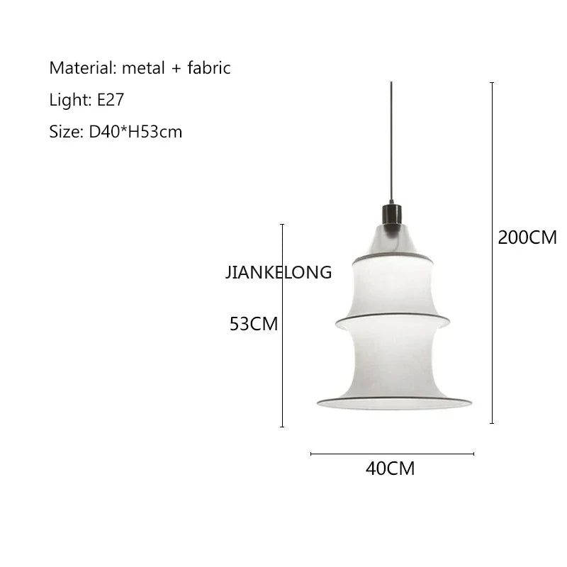 Nordic Minimalist Fabric Wabi Sabi Led Pendant Lights Living Dining Room Loft Home Decor Chandelier Bedroom Corner Bedside Lamp