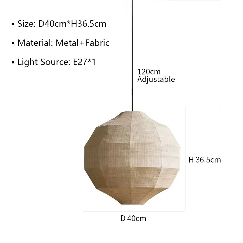Japanese Wabi Sabi Fabric E27 Pendant Light Living Dining Room Bar Led Droplight Lighting Home Decor Bedroom Lustre Hanging Lamp