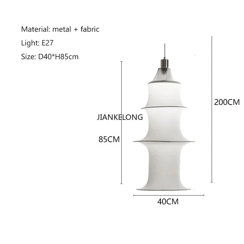Nordic Minimalist Fabric Wabi Sabi Led Pendant Lights Living Dining Room Loft Home Decor Chandelier Bedroom Corner Bedside Lamp