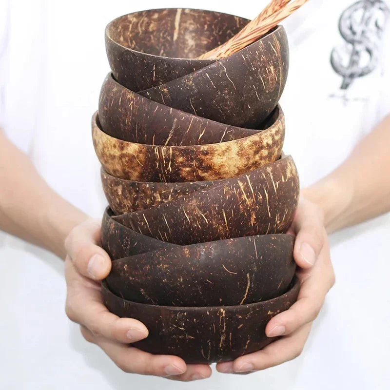 Natural Coconut Shell Bowl | Eco-Friendly Wooden Dinnerware