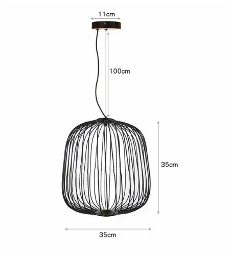 Modern Creative Iron Spokes Pendant Lights Minimalist Birdcage Chandelier for Living RoomDining Room Home Decor Hanging Lamp