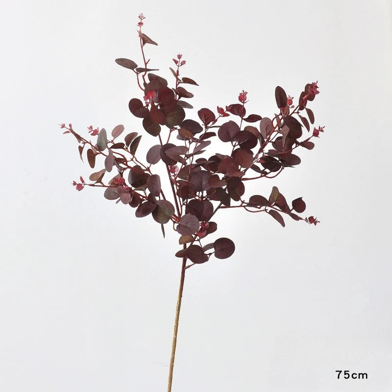 75CM Artificial Eucalyptus Leaves Purple Red Greenery Home Decor Floral Arrangement Supplies Photography Props