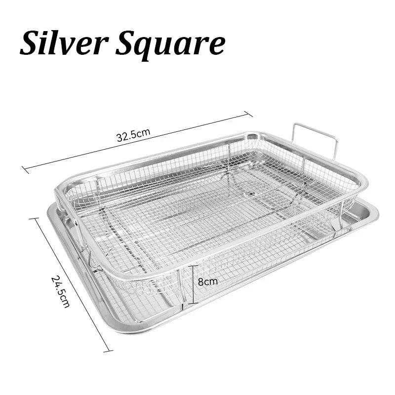 Copper Baking Tray Oil Frying Baking Pan Non-stick Chips Basket Baking Dish Grill Mesh Barbecue Tools Cookware For Kitchen