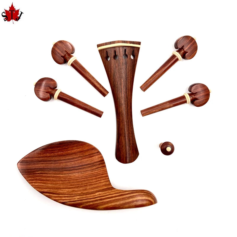 1sets of 15"-16" viola Red rosewood fittings parts accessories,Tailpiece+Tuning pegs+Endpins+Chin rest/Chin Holder