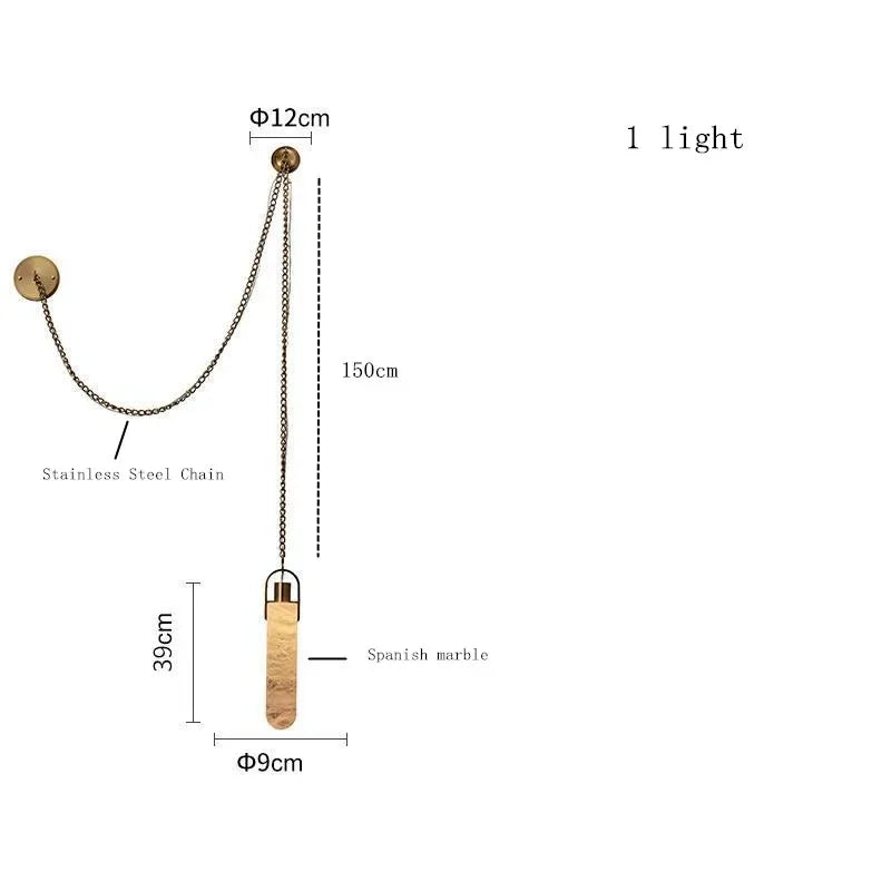 Modern Marble Pendant Light Luxury Solid Brass Multi-Light Ceiling Lamp for Living Room Dining Room Loft Staircase Home Decor