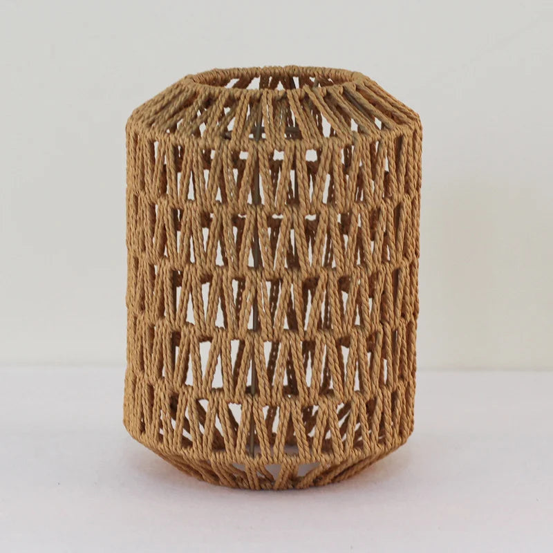 Decoration  Hand-woven Retro Paper-rope Lampshade Chandelier Rattan Light Cover For Cofe , Home, Hotel