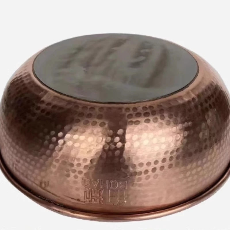 Artisan Hammered Copper Hot Pot | Chinese Style Soup & Stock Pot for All Stoves