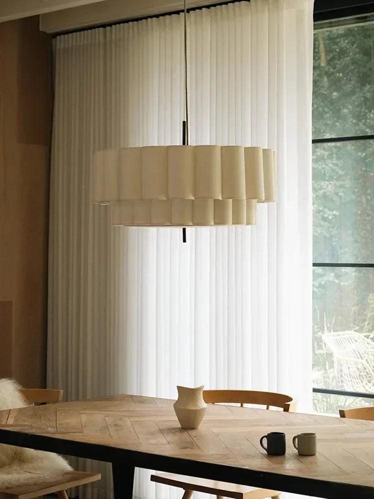Fabric Pendant Chandelier Light – Modern Hanging Ceiling Lamp for Living Room, Dining Room & Bedroom