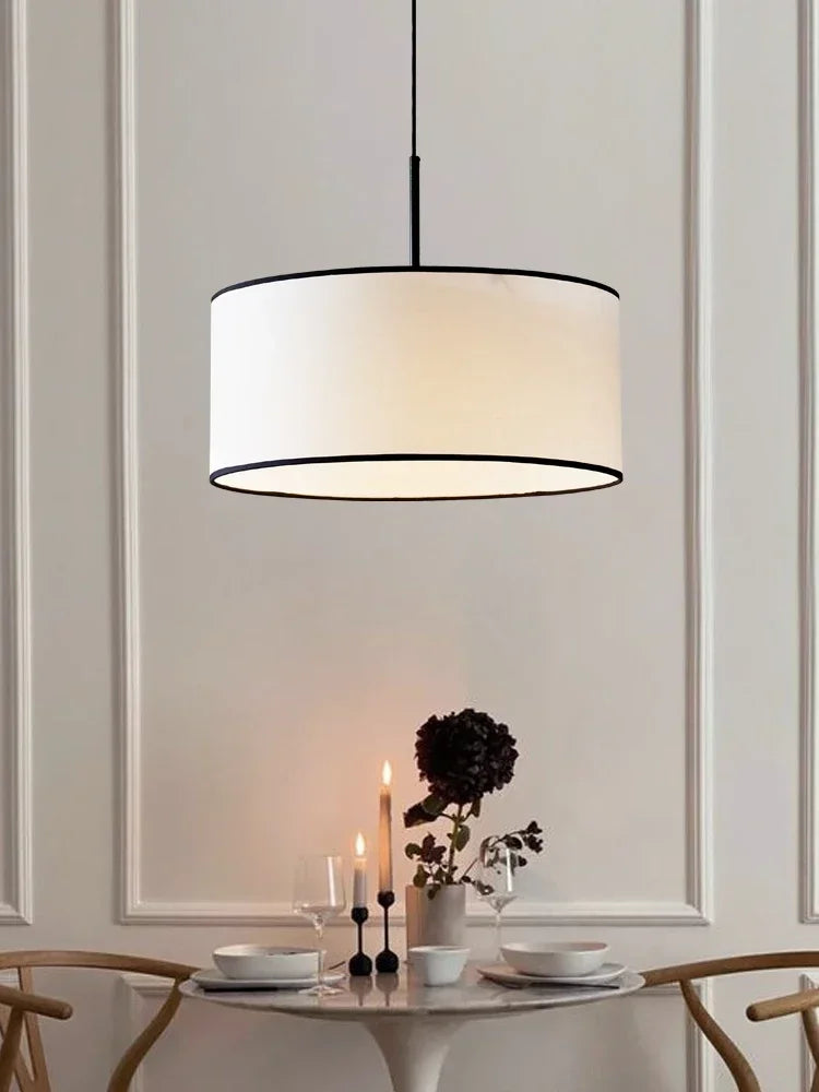 Vintage Nordic Fabric Hanging Lamp for Kitchen Restaurant Living Room Home Decor Suspension Luminaire Cloth Pendant Light