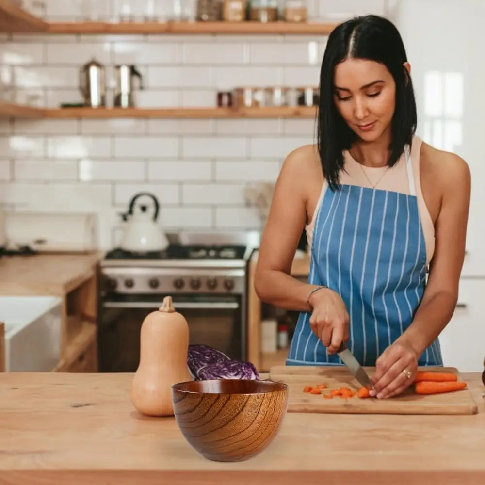 Japanese Style Wooden Bowl | Natural Handcrafted Wood Bowl for Everyday Use