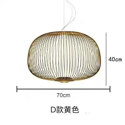 Modern Creative Iron Spokes Pendant Lights Minimalist Birdcage Chandelier for Living RoomDining Room Home Decor Hanging Lamp