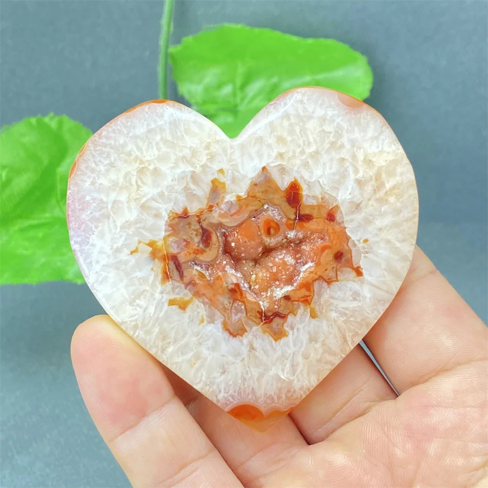 Natural Red Agate Geode Heart – Crystal Home Decor & Feng Shui Gift