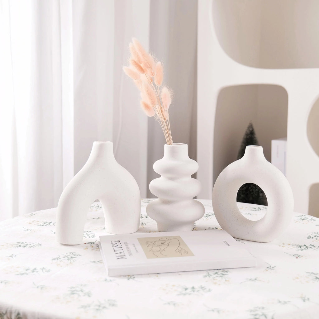 Bohemian Ceramic Vase Set | Decorative Home & Wedding Decor