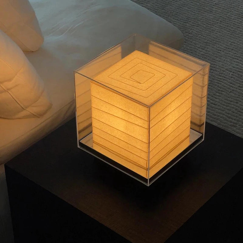 Nordic Minimalist Wabi Sabi  Rice Paper Table Lamp Living Room Bedroom Home Decor Indoor Lighting Study Bedside Reading Light