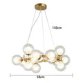Modern Clear White Glass Bubble Pendant Lamp Round Chandelier Light Fixture for Living Dining Room Bedroom Kitchen Home Decor