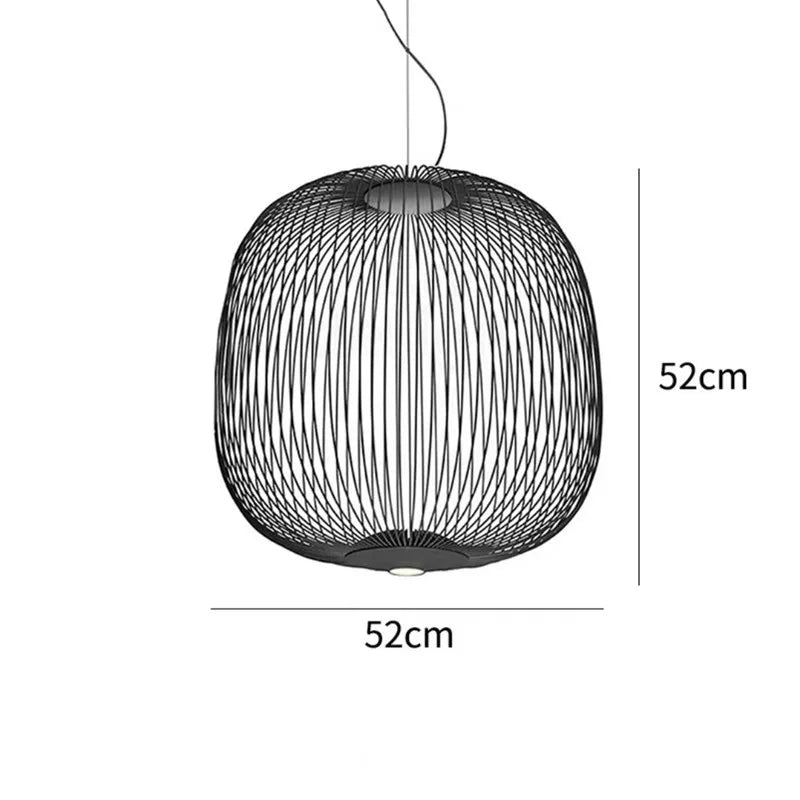 Modern Creative Iron Spokes Pendant Lights Minimalist Birdcage Chandelier for Living RoomDining Room Home Decor Hanging Lamp
