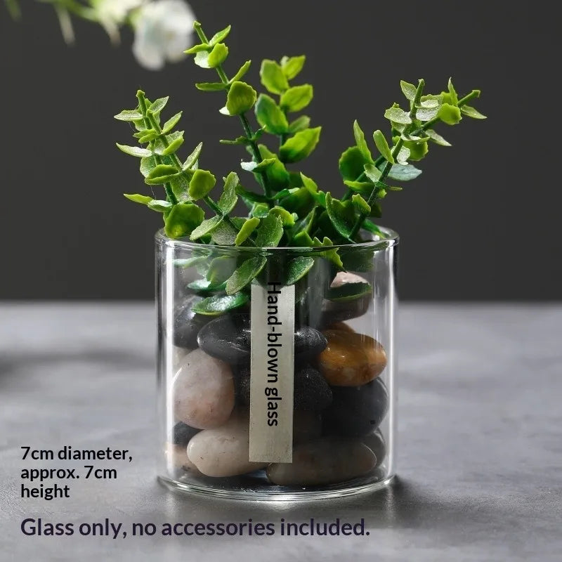 Multi-size Glass Bottle Creativity Dew Collection Glass Vase Micro Landscape Succulent Moss Landscape Glass Terrarium Home Decor
