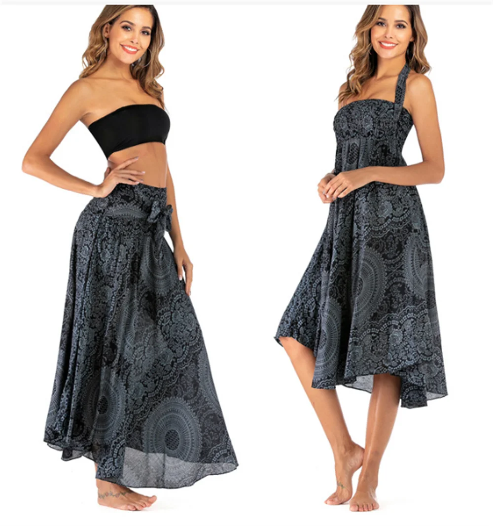 Boho Chiffon Maxi Dress | Sleeveless V-Neck Beach Dress