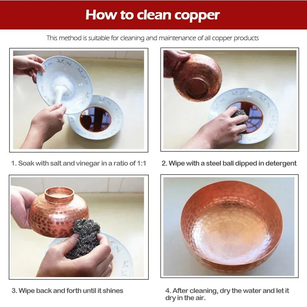 Handmade Pure Copper Teapot | 2L Red Copper Kettle for Gas & Induction Cooker
