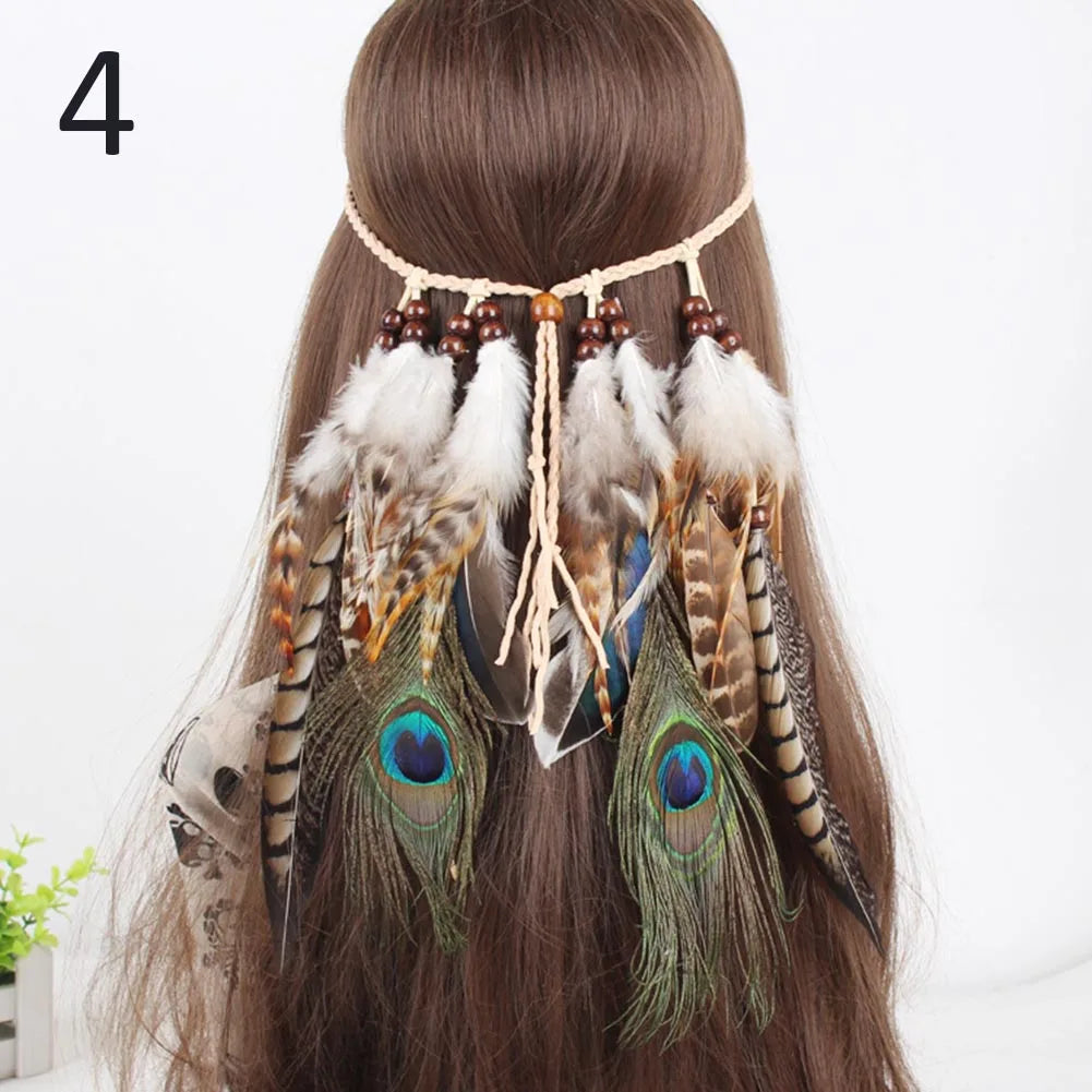 Boho Feather Headband – Adjustable Festival Hair Accessory