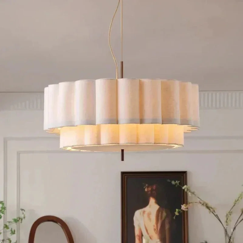 Fabric Pendant Chandelier Light – Modern Hanging Ceiling Lamp for Living Room, Dining Room & Bedroom