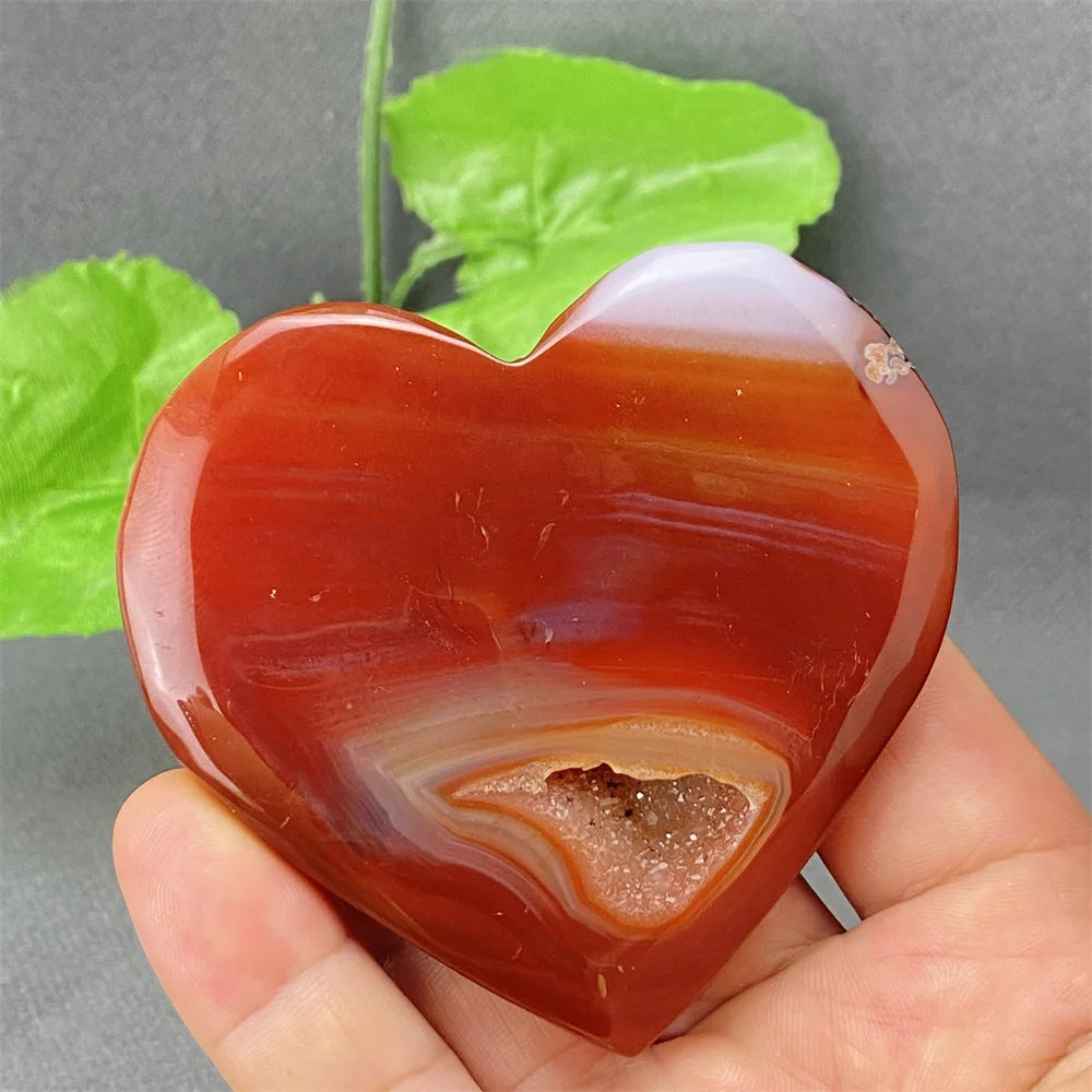 Natural Red Agate Geode Heart – Crystal Home Decor & Feng Shui Gift