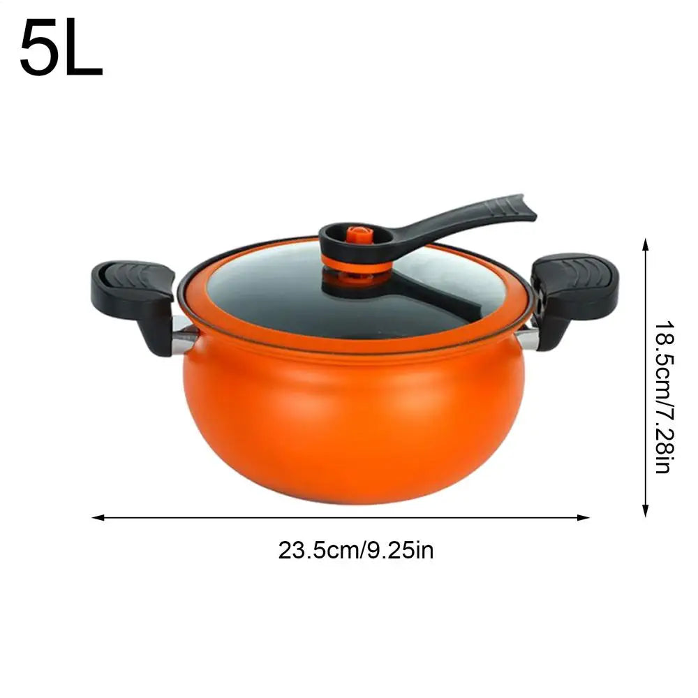 Cast Iron Dutch Oven | Large Non-Stick Cooking Pot with Lid for Gas & Induction